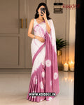 Rose Pink Shibori Printed Mul Cotton Saree